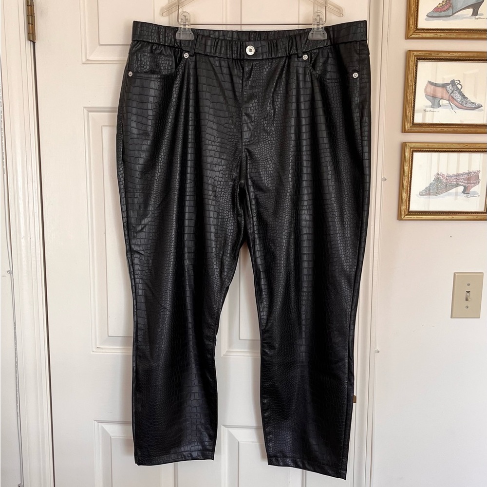 Studio Untold Alligator Embossed Faux Leather Pants Size 20